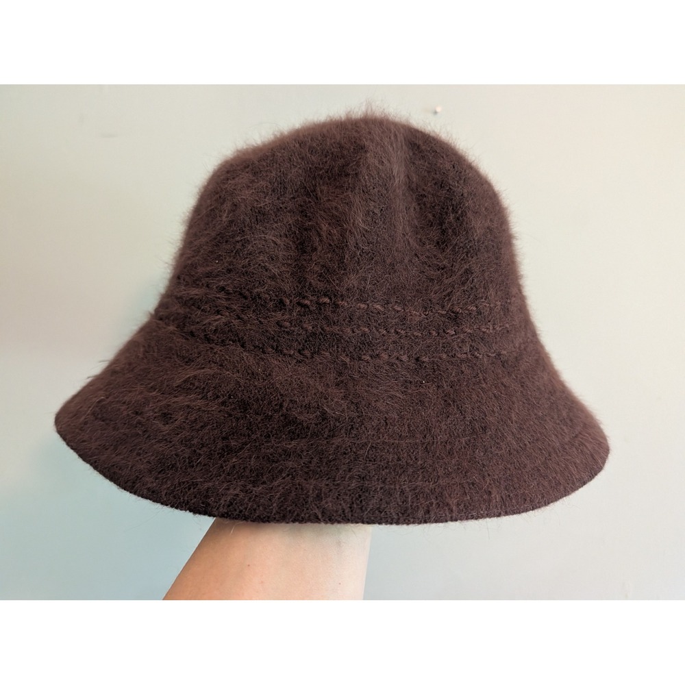 Vintage Liz Claiborne Brown Fuzzy Rabbit Hair Blend Bucket Hat Cloche